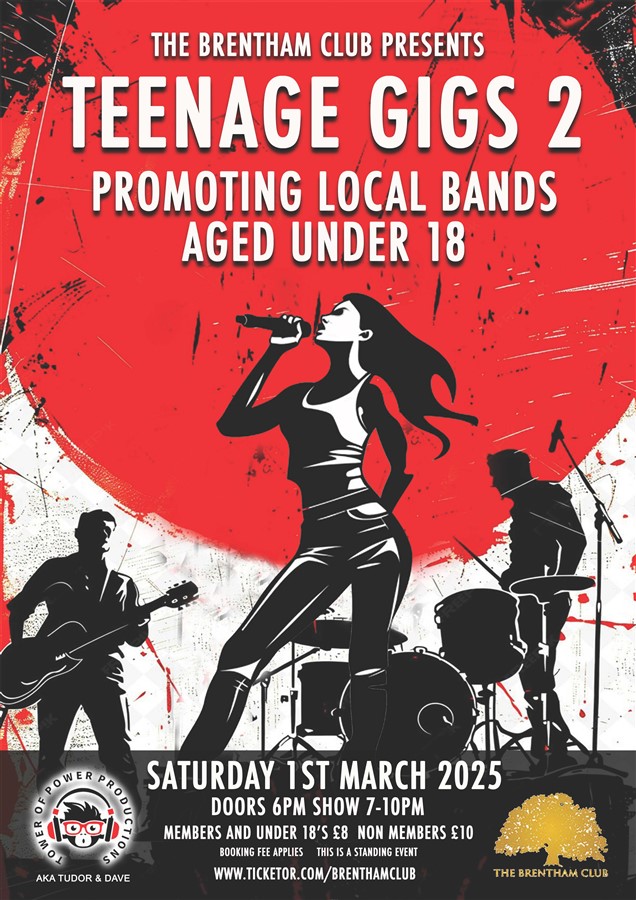 Get Information and buy tickets to Teenage Gigs 2 Promoting Local Bands under 18 on Brenthamclub.co.uk