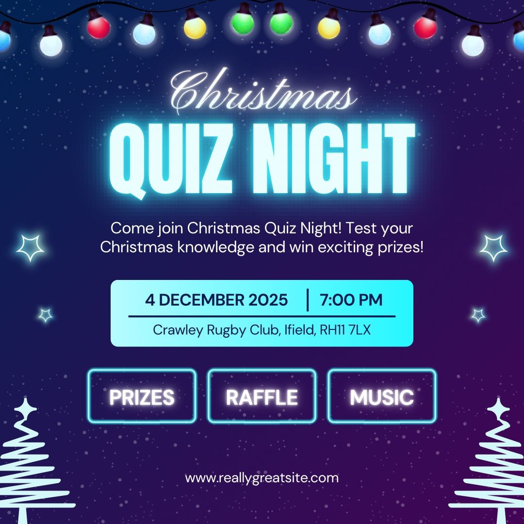 Get information & buy tickets toMini’s Christmas Quiz Team (4people) on Dec 04, 19:00 @Crawley Rugby Football Club | Crawley Rugby Football Club