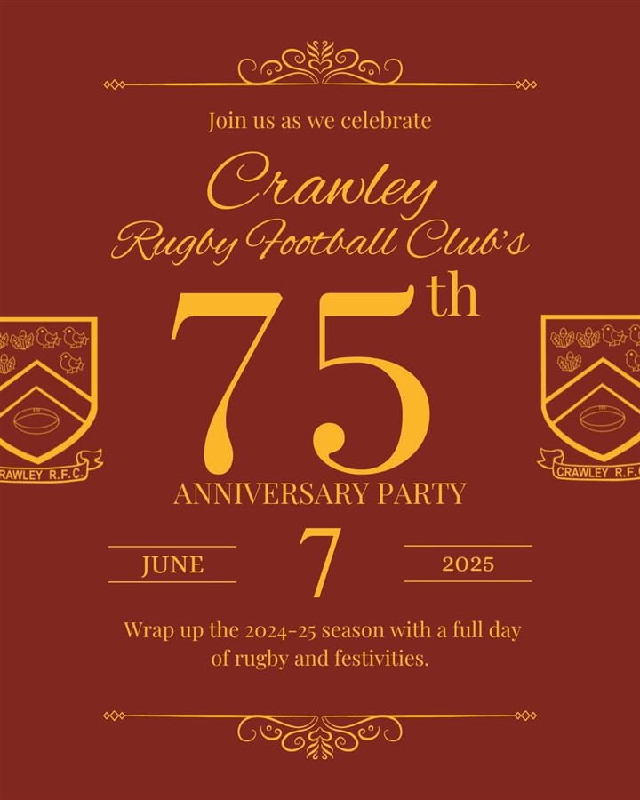 Get Information and buy tickets to CRFC 75th Anniversary  on Crawley Rugby Football Club