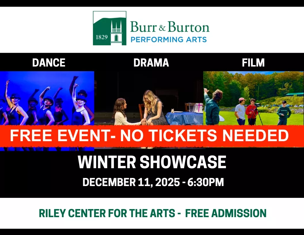 Get information & buy tickets toWINTER SHOWCASE 2025  on Dec 11, 18:30 @BBA Riley Center | Burr and Burton Academy
