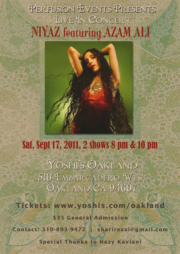Get Information and buy tickets to Niyaz featuring Azam Ali in SF  on perfusionevents.com