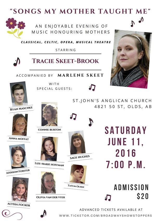 Get Information and buy tickets to "Songs My Mother Taught Me" An Enjoyable Evening of Music Honouring Mothers on Broadway Showstoppers