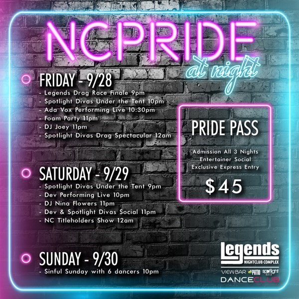 Get Information and buy tickets to Pride 2018  on Legends Nightclub