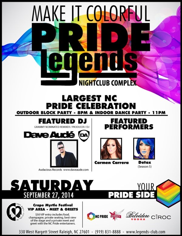 Get Information and buy tickets to Pride Festival Pride Pass on Legends Nightclub