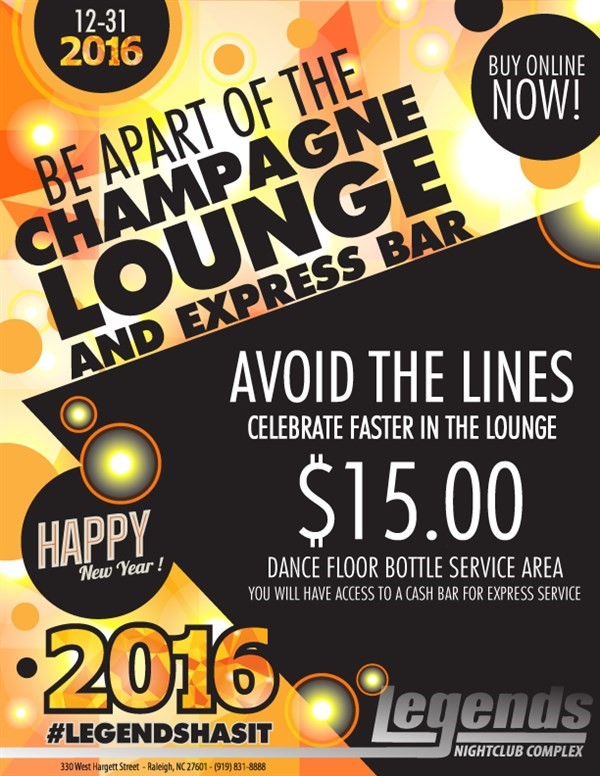 Get Information and buy tickets to NYE EXPRESS PASS  on Legends Nightclub
