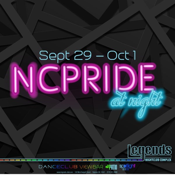 Get Information and buy tickets to NC PRIDE AT NIGHT 2017  on Legends Nightclub