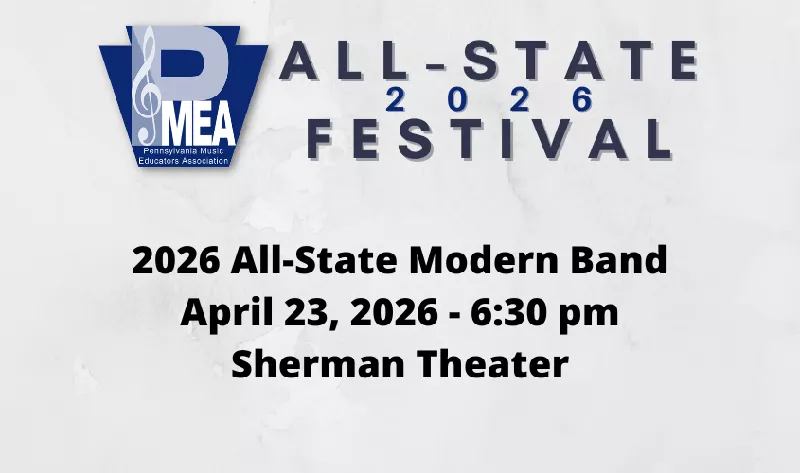 Get Information and buy tickets to PMEA All-State Modern Band Concert  on PMEA