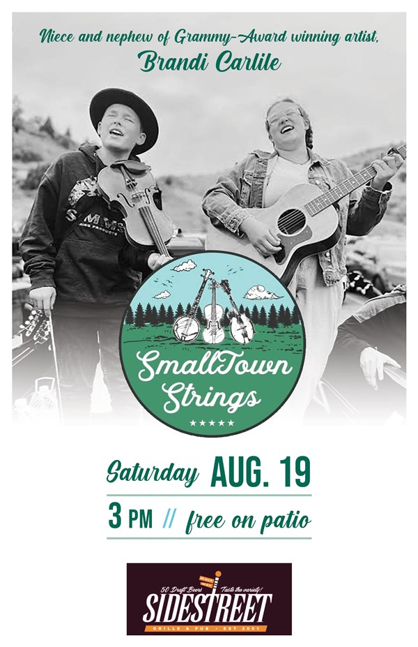 Get Information and buy tickets to SmallTown Strings FREE on patio on Sidestreet Live / Four and Four