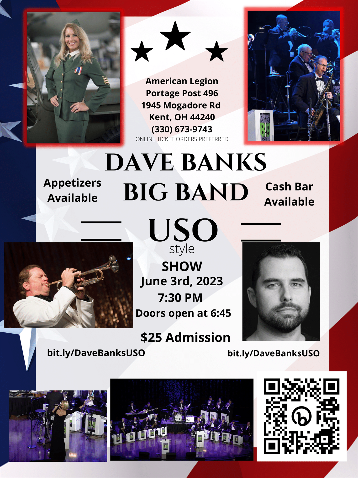 Dave Banks Big Band Show American Legion, Kent on Jun 03, 19:30@Portage Post Kent American Legion - Buy tickets and Get information on  American Legion Kent, and Krack Ups  