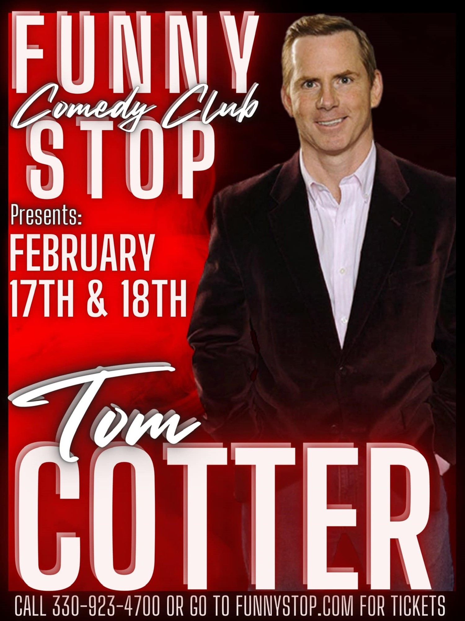 Tom Cotter Sat. 9:30pm Show Funny Stop Comedy Club on Feb 18, 21:30@Funny Stop Comedy Club - Buy tickets and Get information on Funny Stop funnystop.online