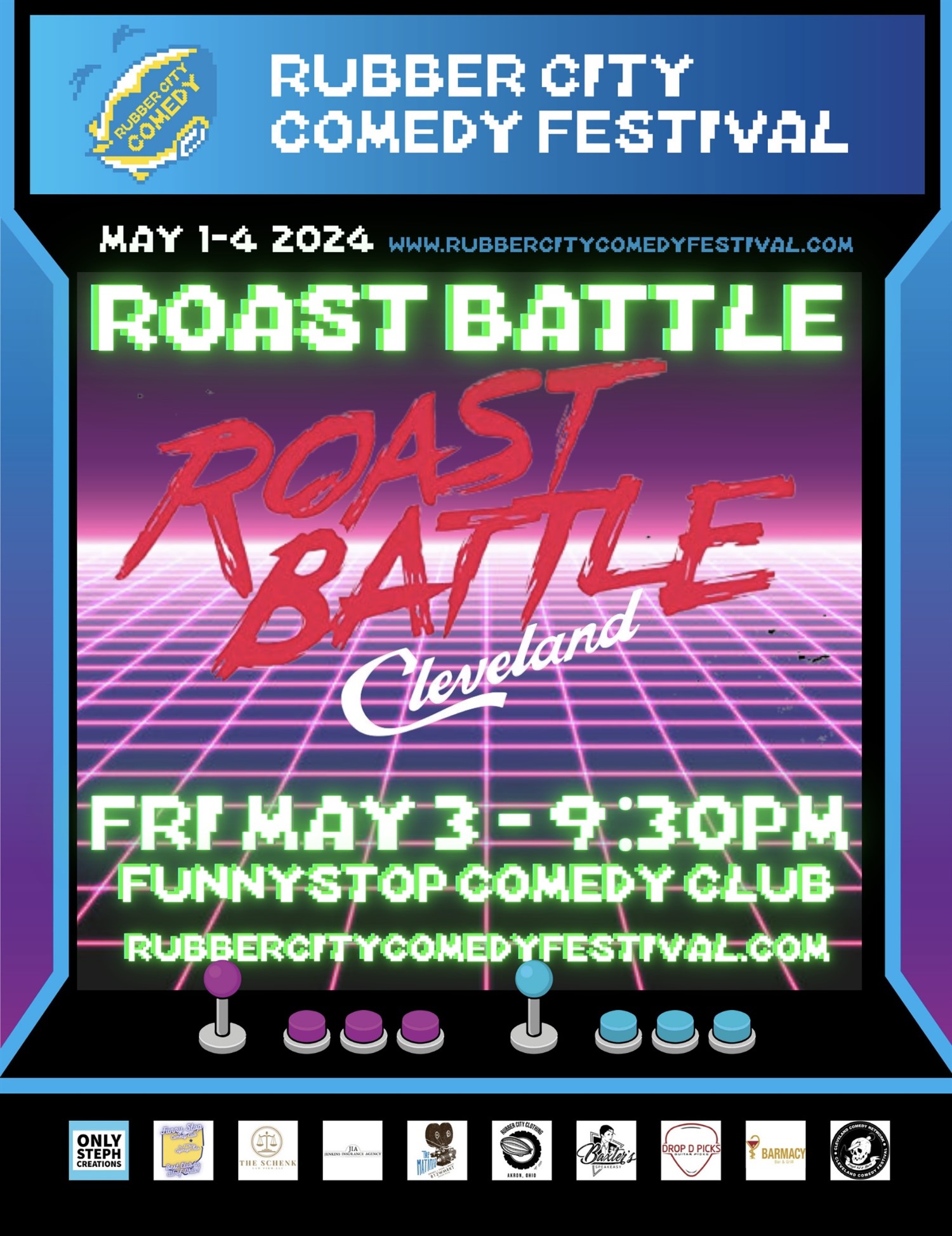 ROAST BATTLE CLEVELAND | 9:30 PM | Rubber City Comedy Festival Funny Stop Comedy Club on may. 03, 21:30@Funny Stop Comedy Club - Compra entradas y obtén información enFunny Stop funnystop.online