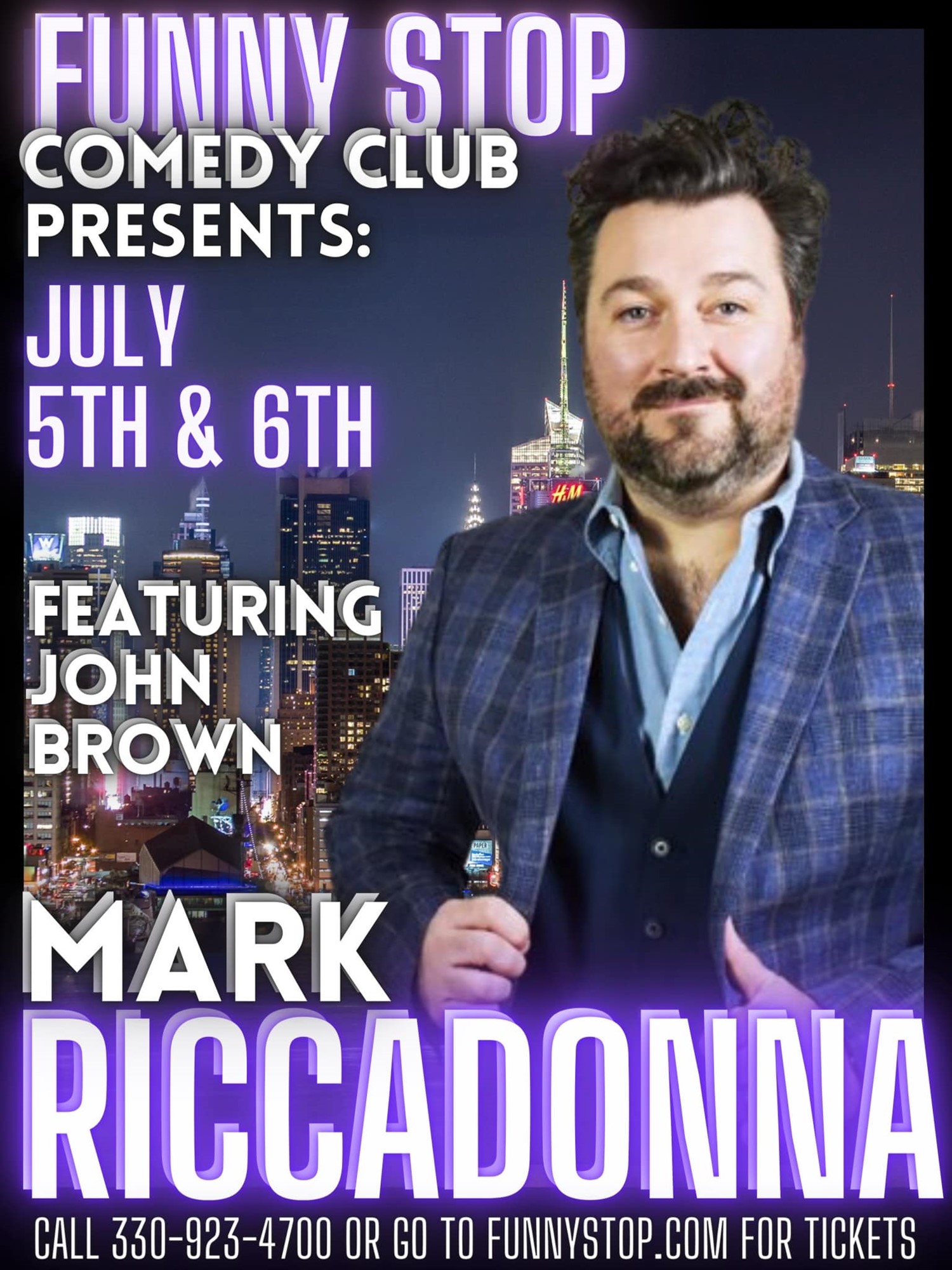 Mark Riccadonna - Sat. 7:30 PM Show Headlines at Funny Stop Comedy Club on Jul 06, 19:30@Funny Stop Comedy Club - Buy tickets and Get information on Funny Stop funnystop.online