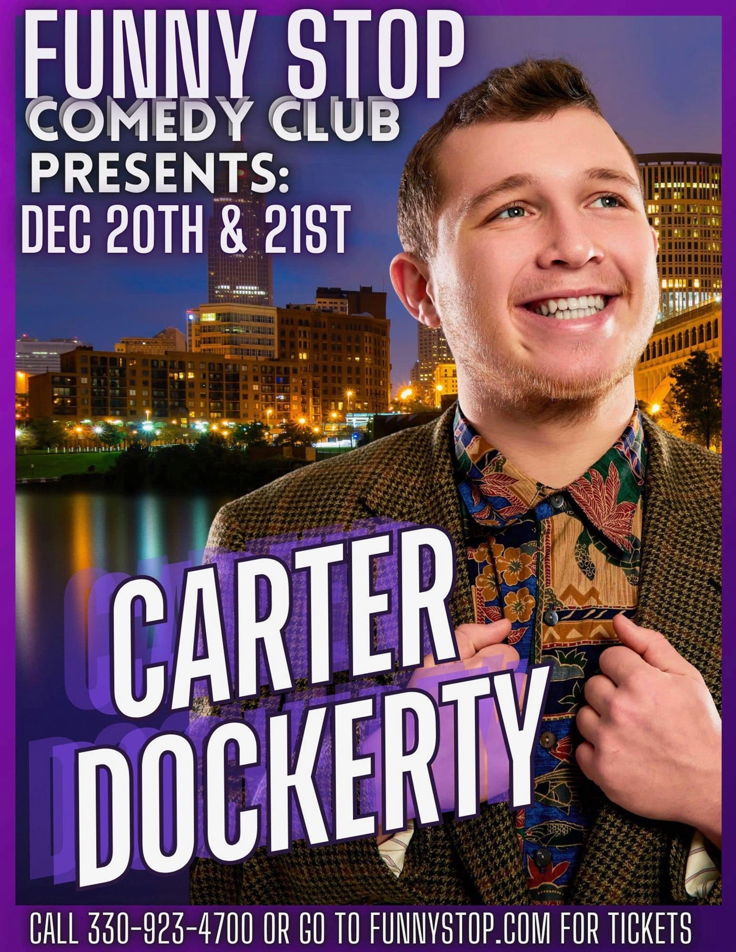 Obtenez des informations et achetez des billets pourCarter Dockerty - Fri. 7:30 PM Show Funny Stop Comedy Club on déc. 20, 19:30 @Funny Stop Comedy Club