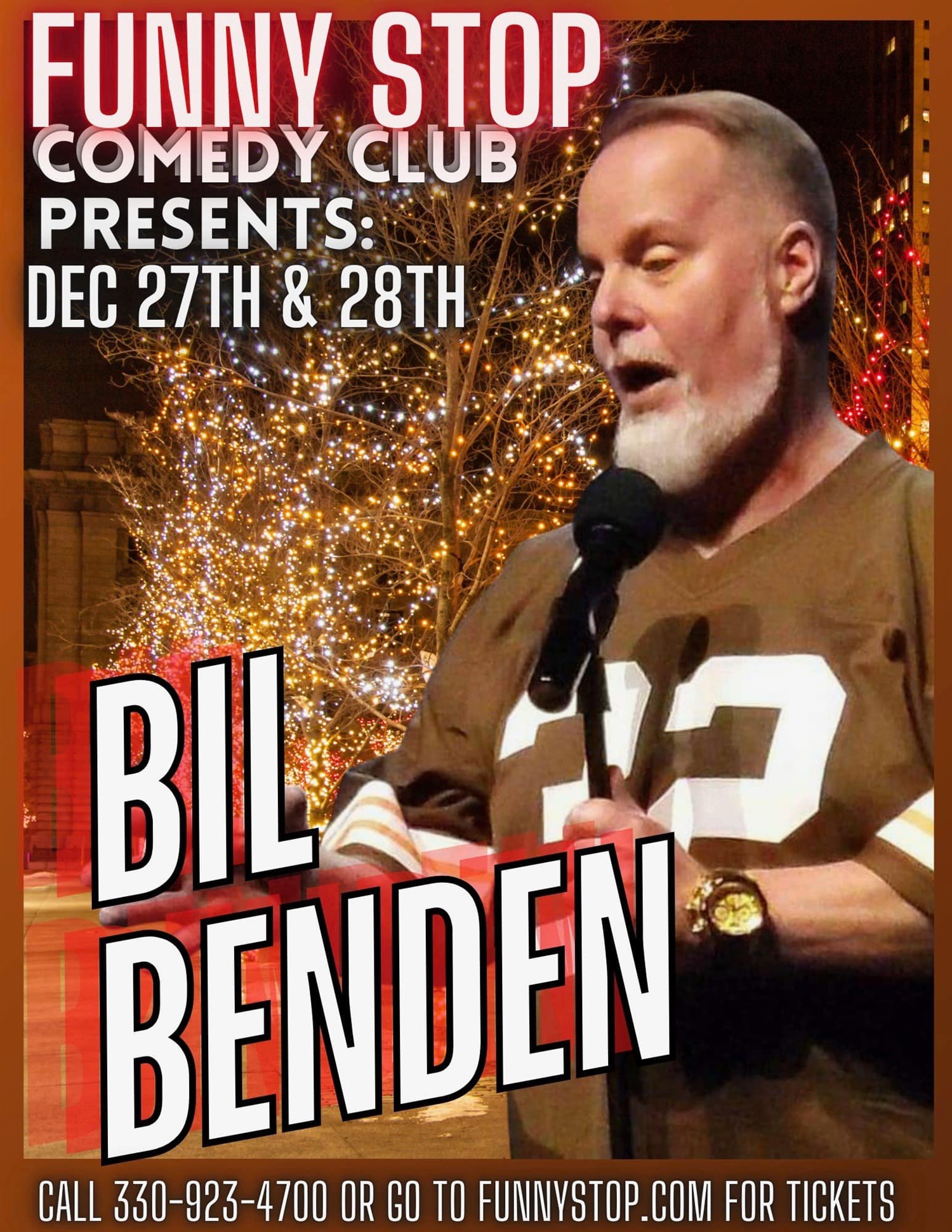 Get information & buy tickets to Bil Benden - Sat. 7:30 PM Show Funny Stop Comedy Club on Dec 28, 19:30 @Funny Stop Comedy Club | Funny Stop