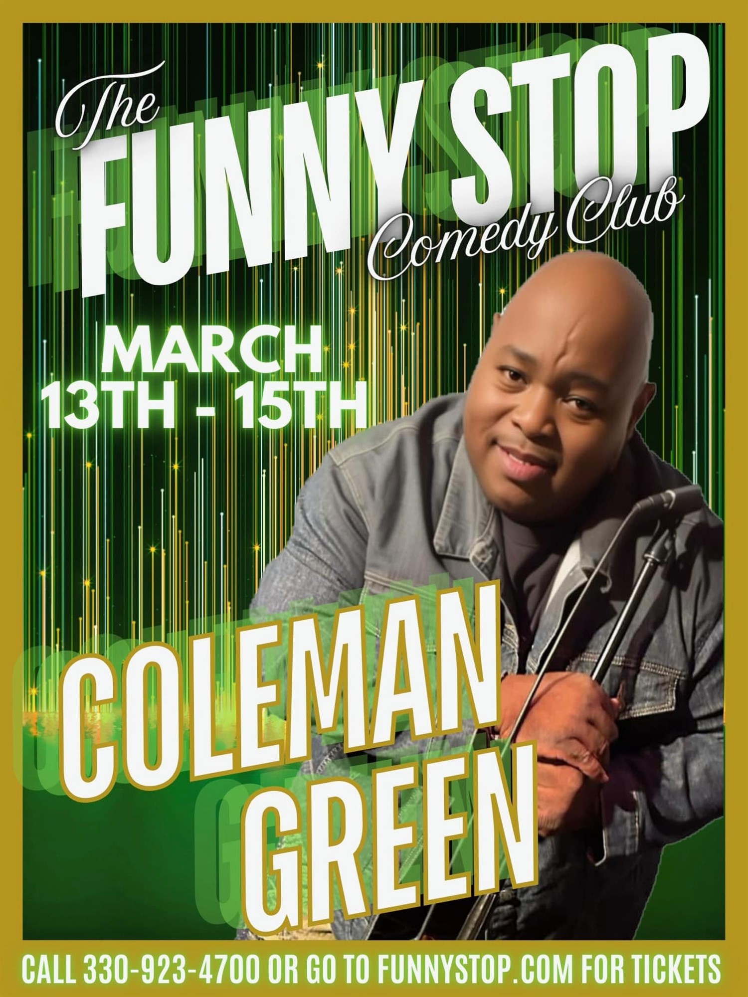 Get information & buy tickets to Coleman Green - Sat. Show Funny Stop Comedy Club on Mar 15, 21:30 @Funny Stop Comedy Club | Funny Stop | funnystop.online