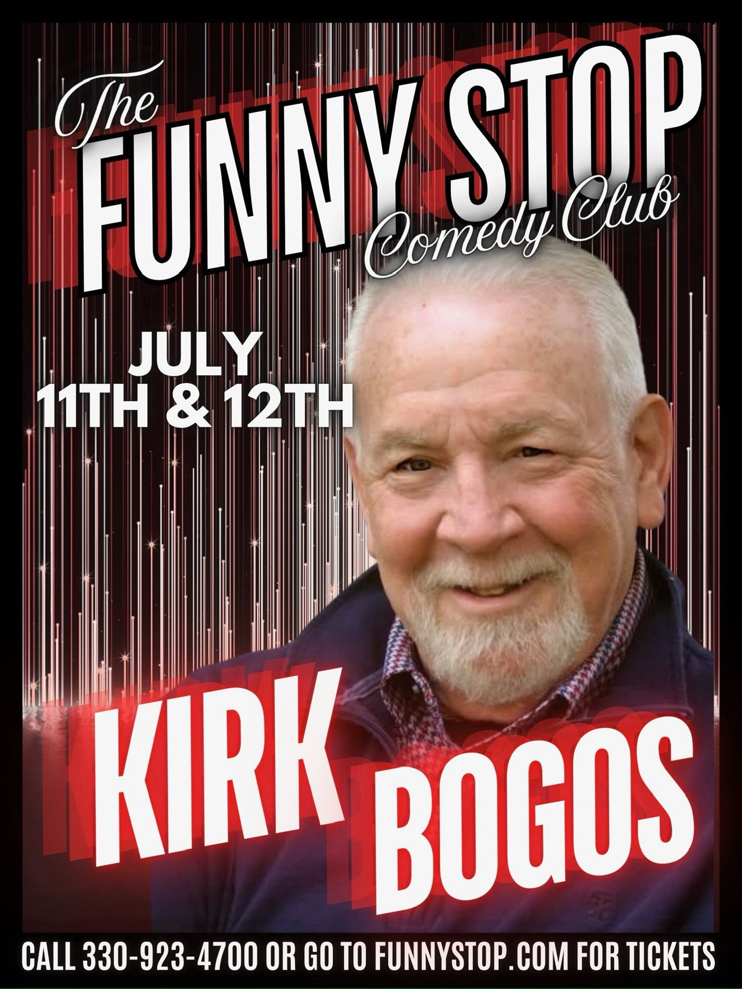 Get information & buy tickets toKirk Bogos - Fri. Show Funny Stop Comedy Club on Jul 11, 19:30 @Funny Stop Comedy Club | Funny Stop | funnystop.online