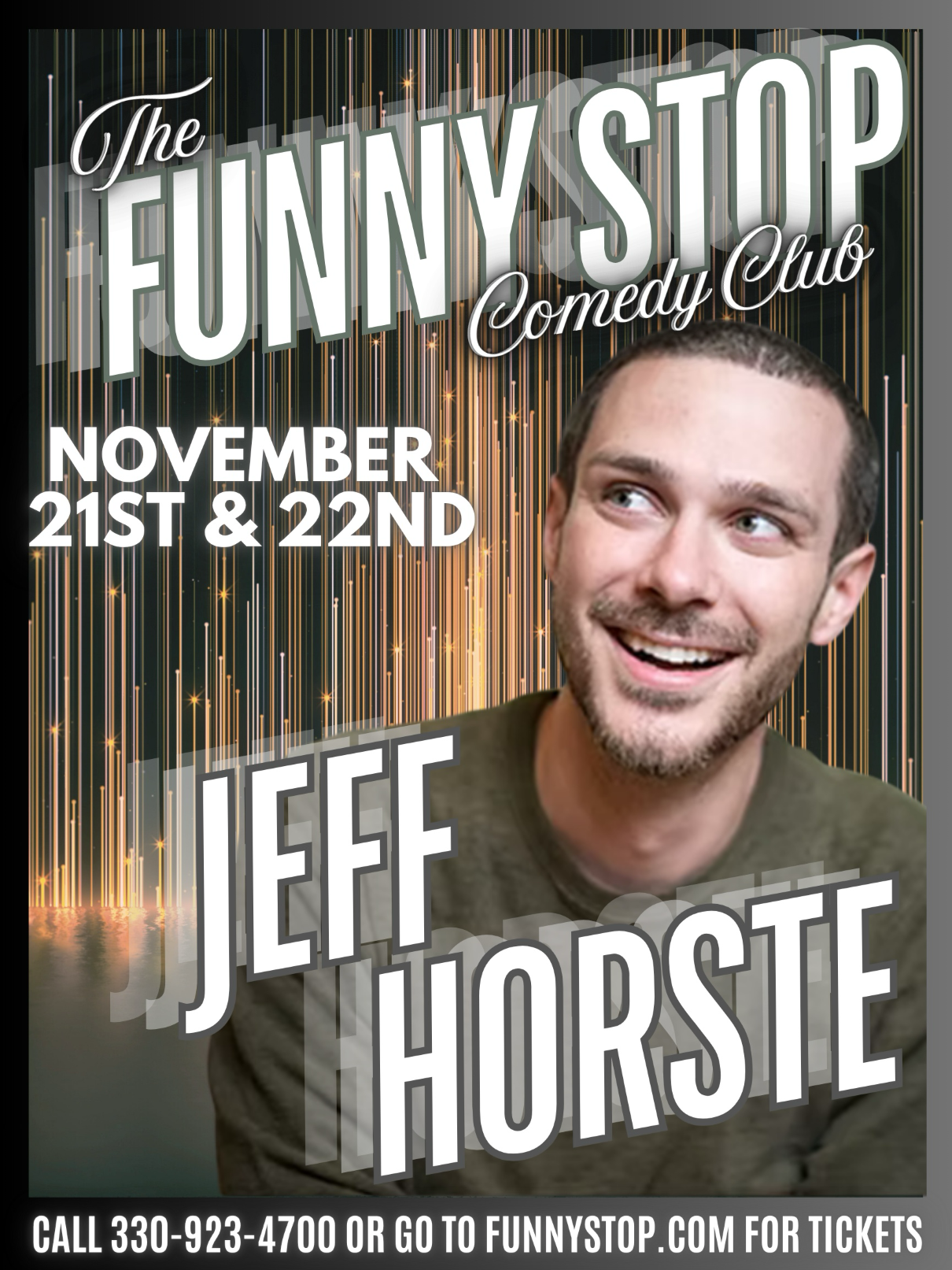 Get information & buy tickets toJeff Horste - Fri. Show Funny Stop Comedy Club on Nov 21, 19:30 @Funny Stop Comedy Club | Funny Stop | funnystop.online