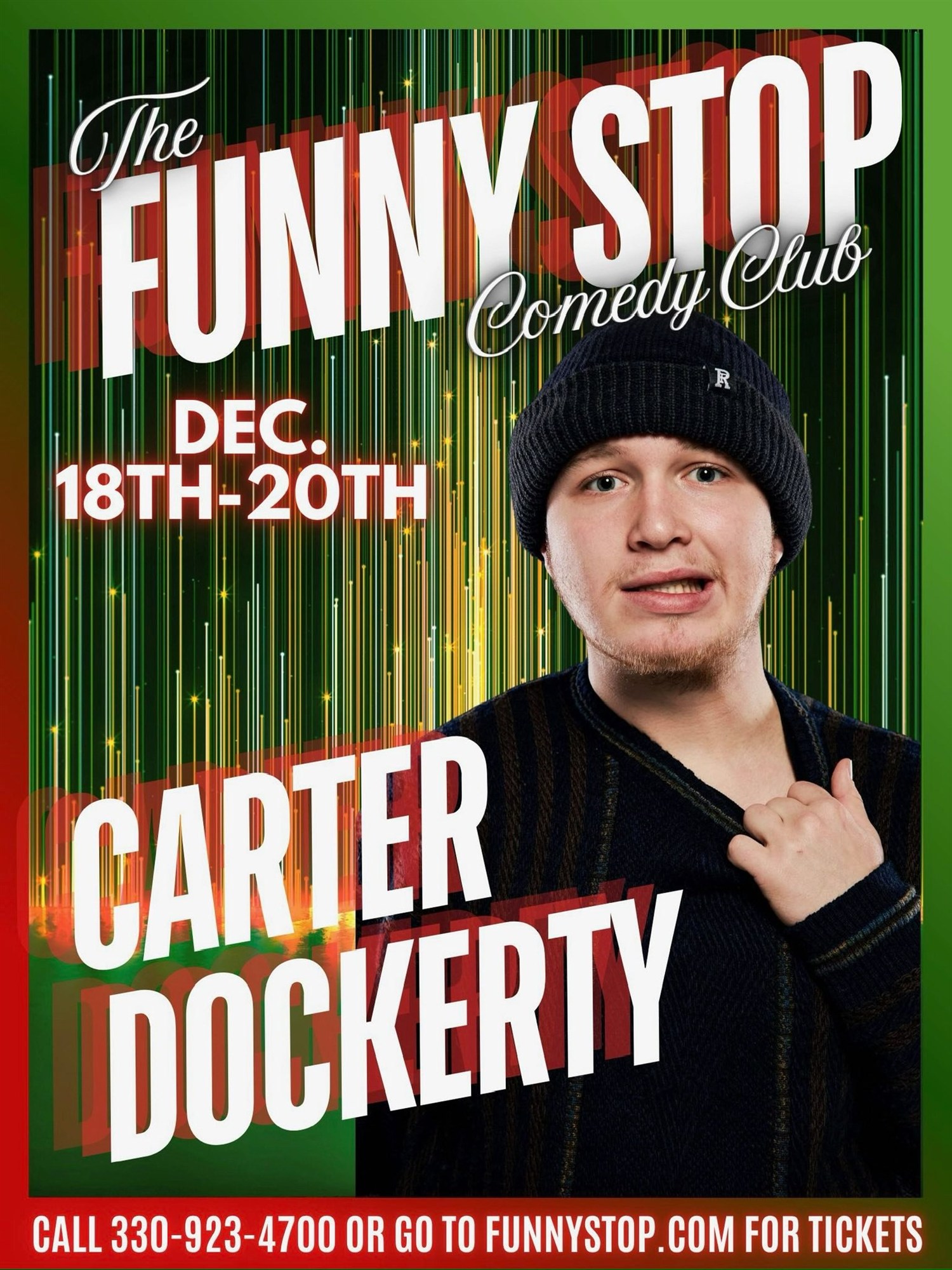 Get information & buy tickets toCarter Dockerty - Thur. Show Funny Stop Comedy Club on Dec 18, 20:00 @Funny Stop Comedy Club | Funny Stop | funnystop.online