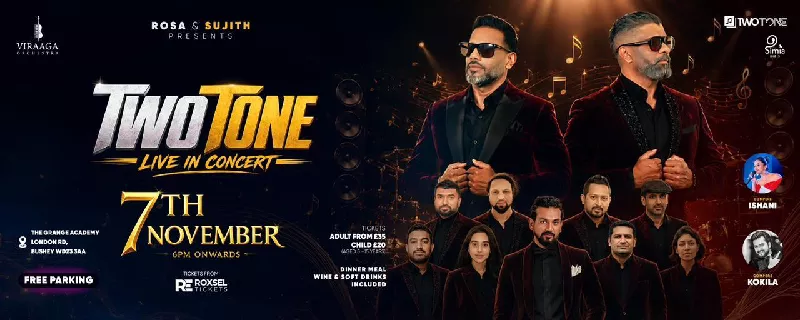 Get Information and buy tickets to TWOTONE LIVE IN CONCERT with Viraaga Live Orchestra on Roxsel Tickets