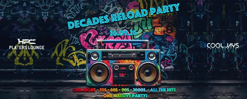 Get Information and buy tickets to Decades Reload Party 70s • 80s • 90s • LEGENDARY 2000s on Roxsel Tickets